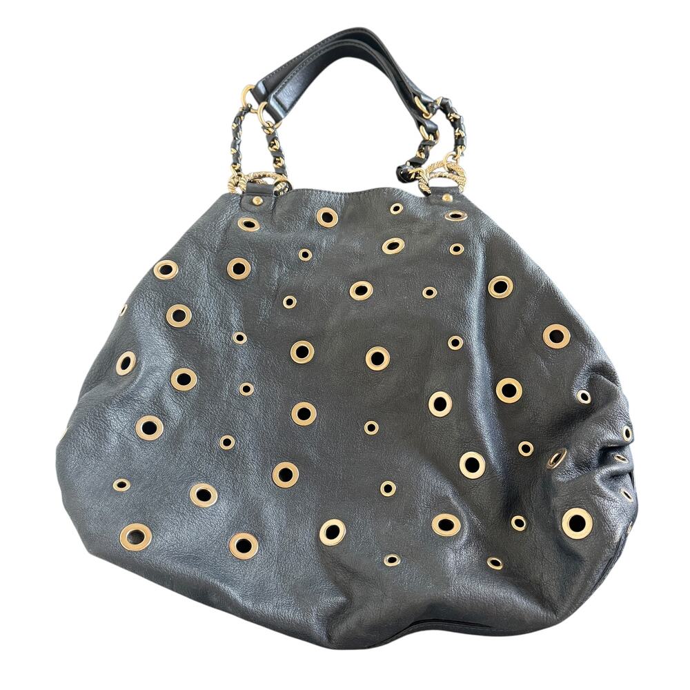 Reiss Navy Leather Grommet Bag - Picture 4 of 15
